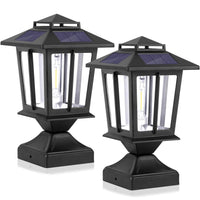 SmartYard Metal Solar Post Lights 4X4 Outdoor, Waterproof Fence Post Lights 2 Pack