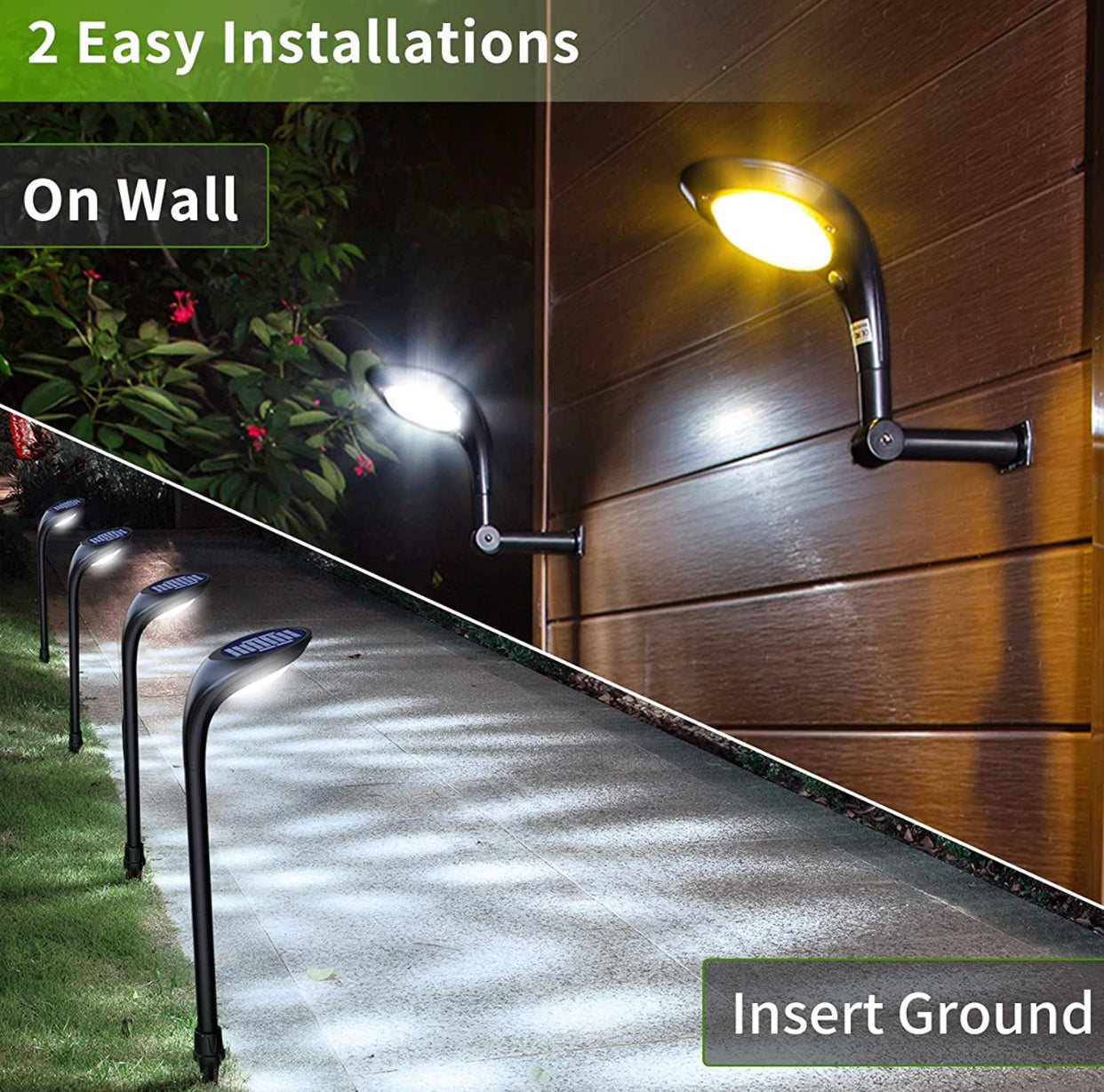 SmartYard Solar Pathway Lights, 4-Pack Color Glow Solar Garden Lights  LED Landscape Lighting, Auto Color Changing & Fixed