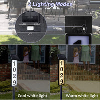 Solar Lighted House Address Numbers Sign, Solar Powered House Numbers Light