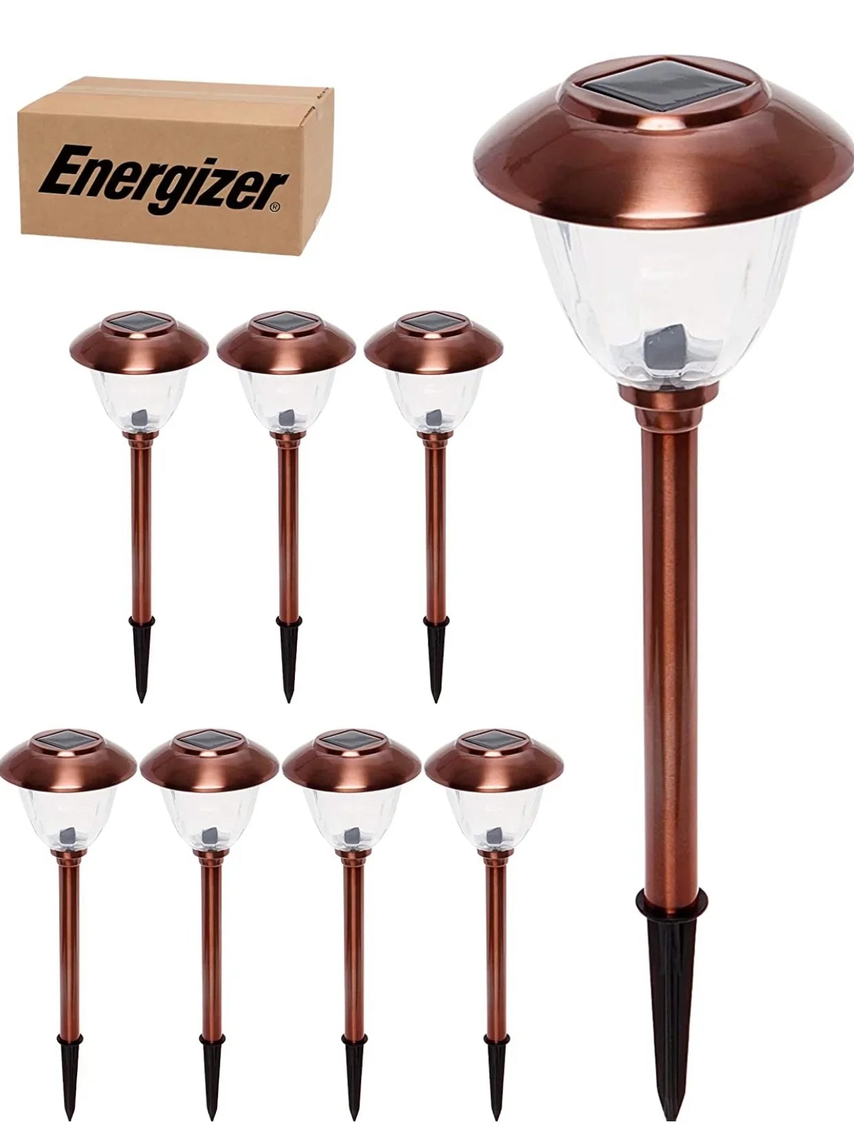 Energizer 10 Pack Solar Pathway LED Lights Outdoor-15 Lumen