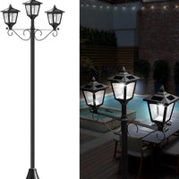 3 Fixture Outdoor Solar LED Lamp Post With 50 Lumen - 72Inch