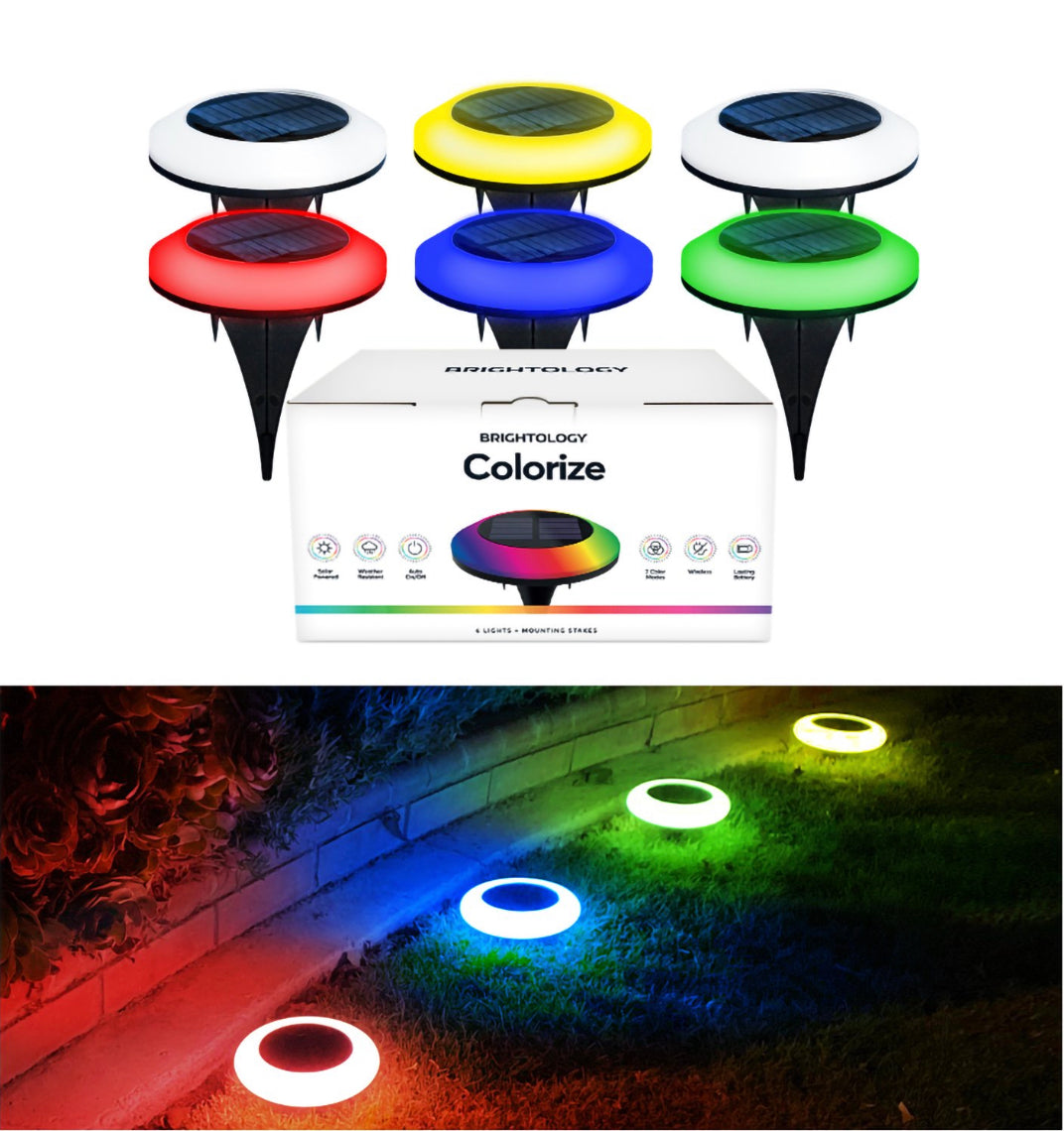 Colorize Solar Lights Color Change Waterproof Ring Lights In-Ground 6 Pack