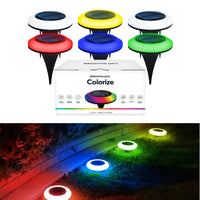 Colorize Solar Lights Color Change Waterproof Ring Lights In-Ground 6 Pack