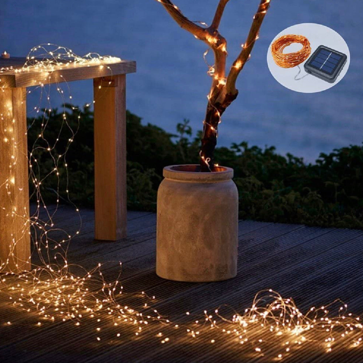 Solar String Lights Outdoor, Waterproof Solar Fairy Lights with 8 Lighting Modes