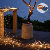 Solar String Lights Outdoor, Waterproof Solar Fairy Lights with 8 Lighting Modes