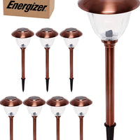 Energizer 8 Pack Solar Pathway LED Lights Outdoor-Stainless Steel 15 Lumen