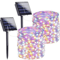 Solar String Lights Outdoor, Waterproof Solar Fairy Lights with 8 Lighting Modes