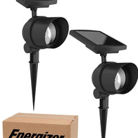 Energizer 2 Pack Spot Light Solar 45-Lumen Metal Outdoor Waterproof LED Landscape