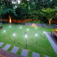 24 Pack Outdoor Stainless Steel Solar Power Lawn Garden Landscape Path LED Light