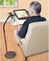 LightView Pro 8X10 - Full Page Magnifying Floor Lamp - Hands Free Magnifier with Bright LED Light for Reading - Flexible Gooseneck Holds Position