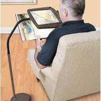 LightView Pro 8X10 - Full Page Magnifying Floor Lamp - Hands Free Magnifier with Bright LED Light for Reading - Flexible Gooseneck Holds Position