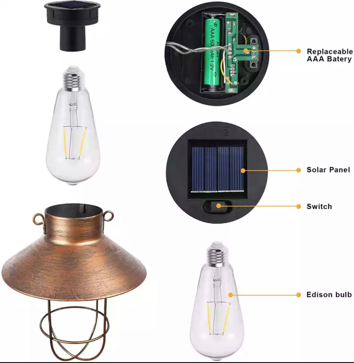 Hanging Solar Lantern with Shepherd Hook