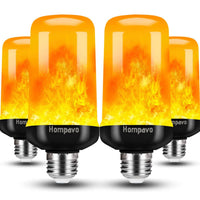 SmartYard LED Flame Light Bulb, 4 Modes Flickering Light Bulbs with Upside Down Effect (4-Pack)