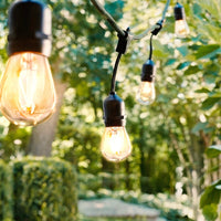 48 Ft Waterproof LED Outdoor String Lights - Hanging, Dimmable 2W Vintage Edison Bulbs