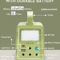 Solar Generator - Portable Power Station for Emergency ,Solar Powered Generator With Panel Including 3 Sets LED Light