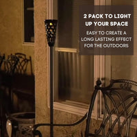 Energizer LED Ceramic Solar Tiki Torch Lights Dancing Lights Outdoor Waterproof 2 Pack