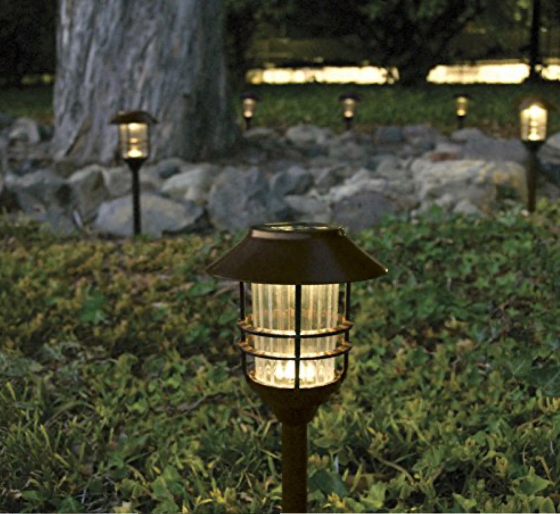 SmartYard Grill Solar LED Pathway Lights - Oil-rubbed Bronze 8 Pack