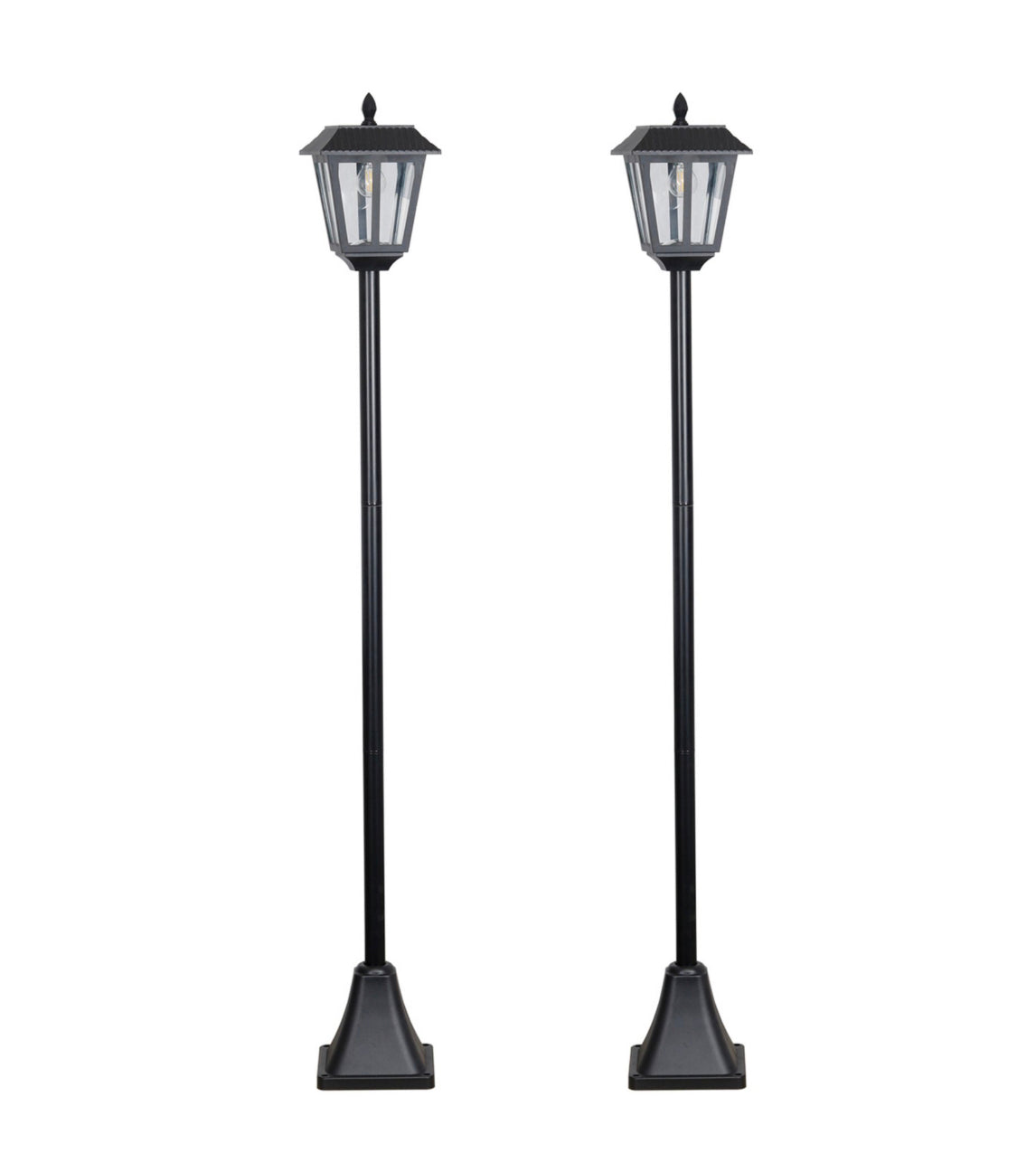 SmartYard Solar Post Lamp Set, Warm White Vintage Light (2-Pack)