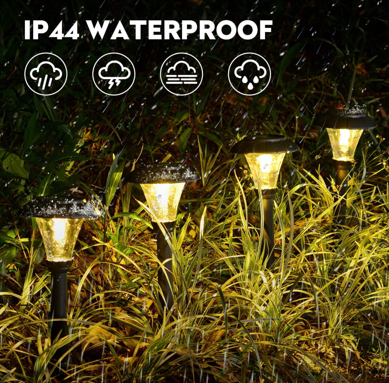 SmartYard Solar Lights Outdoor Garden ,12 Packs LED Solar Pathway Light Ground Landscape Lighting (Warm White)