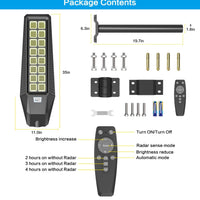 2 Pack 1600W Solar Street Lights Outdoor 90000 Lumens Dusk to Dawn Street Lights Solar Powered With Remote and Motion Sensor