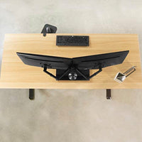 Freestanding Dual Monitor Stand with Sleek Glass Base and Adjustable ArmsHeave Duty , Mounts 2 Screens