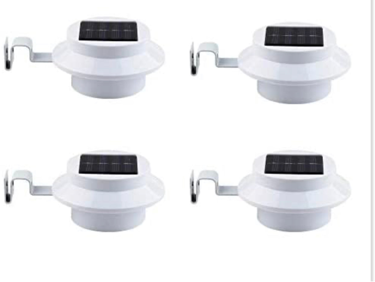 Living Accents Black Solar Powered LED Post Cap Fence Light 4 Pack