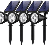 SmartYard Solar SpotLights Outdoor, Waterproof Solar Powered Landscape  2-in-1 Wall Light Auto On/Off , Pack of 4