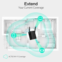 rockspace WiFi Extender - Dual-band Wifi Range Extender with erthernet port, Access Point Mode, WPS Button Setup, 360° Full Coverage, Connected up to 20+ Devices