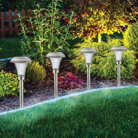 Patriot Silver Solar Powered LED Pathway Light  (Pack of 16 )