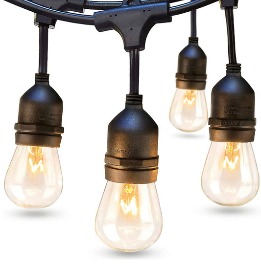 Waterproof LED Outdoor String Lights - Hanging, Dimmable 2w Vintage Edison Bulbs - 24 Ft