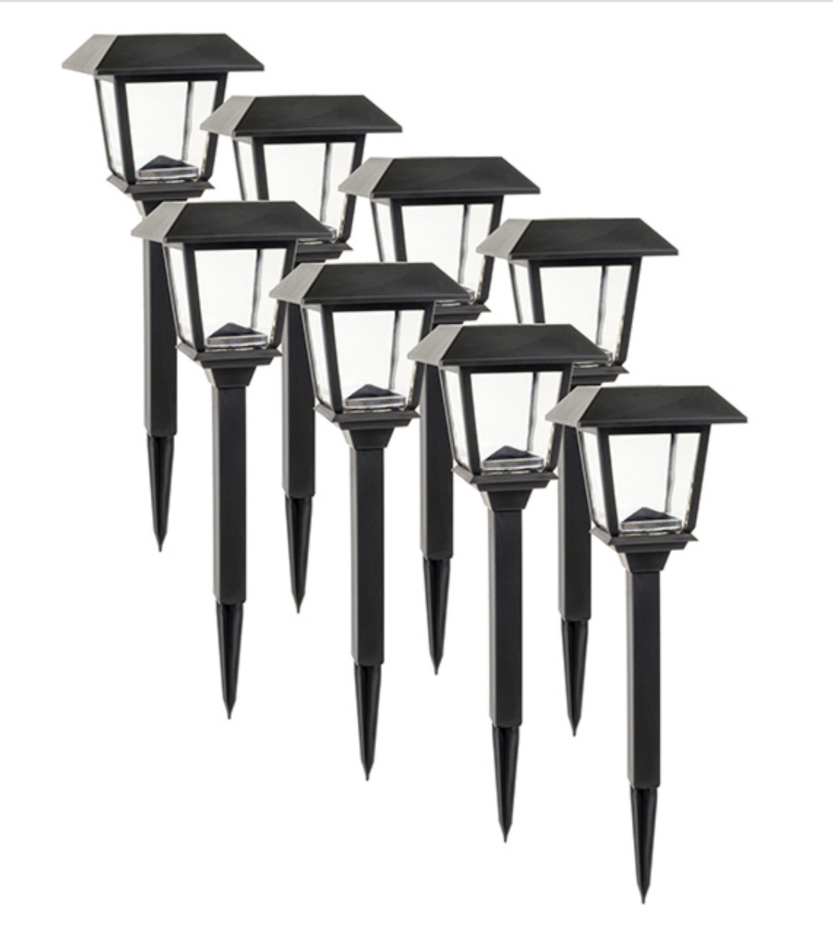 Threshold Solar Pathway LED Lights, Black 10-Pack