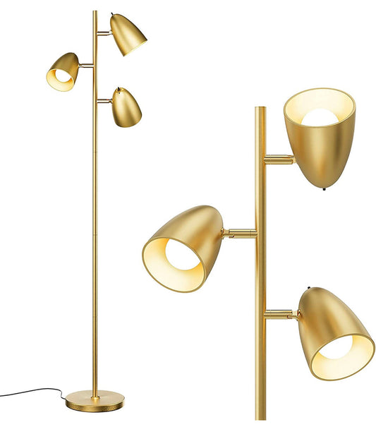 LED Reading and Floor Lamp -  Standing Tall Pole Lamp with 3 LED Bulbs