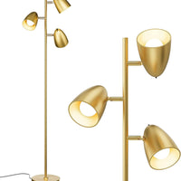 LED Reading and Floor Lamp -  Standing Tall Pole Lamp with 3 LED Bulbs