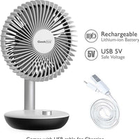 Geek Aire 7 inch 5200mAh Rechargeable Table / Portable Fan with Powerful and Quiet Brushless DC Motor