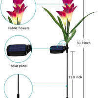 Solar Lily Flower Lights (Pack of 3 = 12 Flowers)