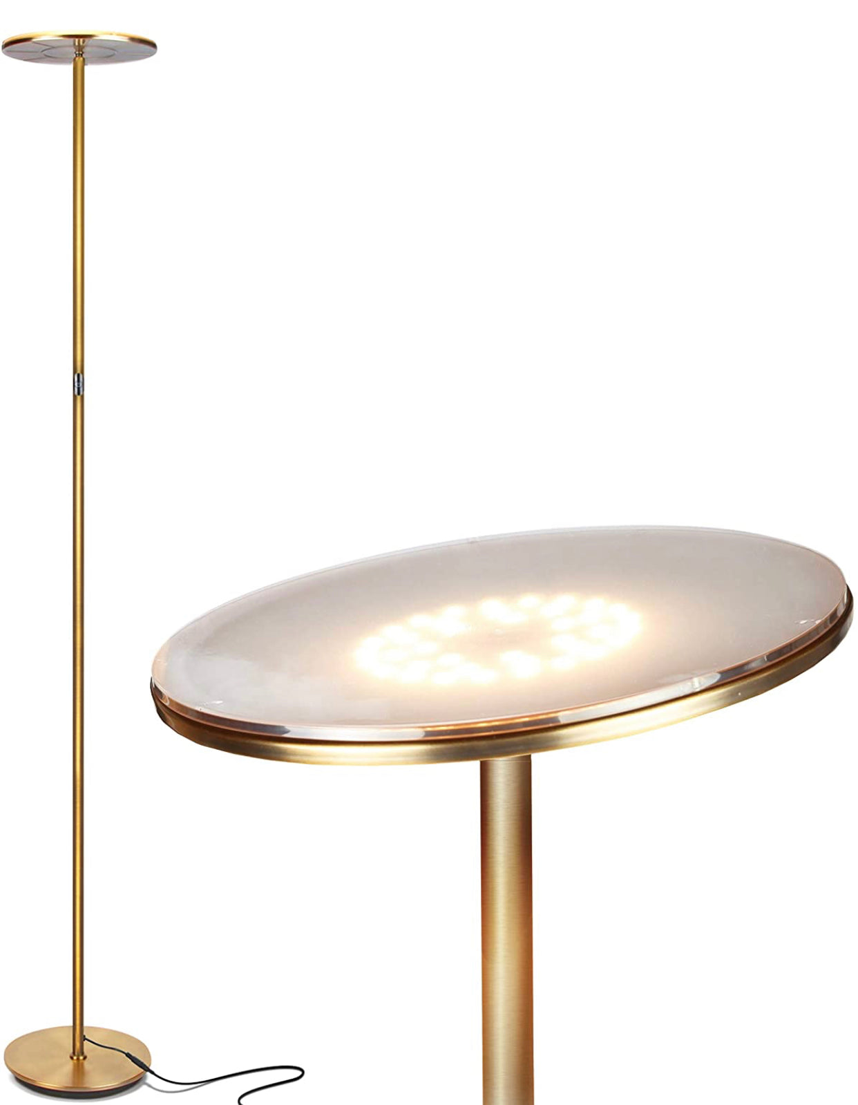 Sky Moon LED Torchiere Super Bright Floor Lamp - High Lumen Light for Living Rooms & Offices - Dimmable