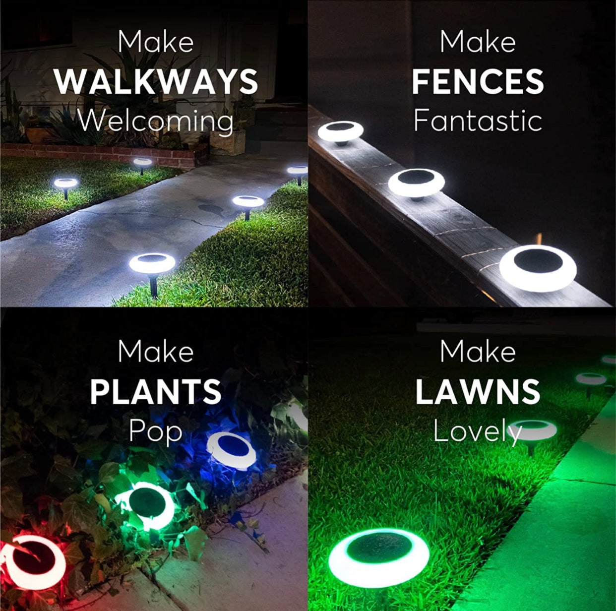 Colorize Solar Lights Color Change Waterproof Ring Lights In-Ground 6 Pack