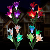 Solar Lily Flower Lights (Pack of 3 = 12 Flowers)