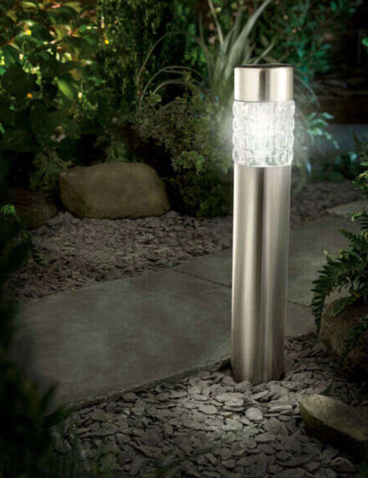 Living Accents Silver Solar Powered LED Bollard Light - Case Pack of 15