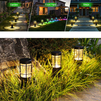 SmartYard Solar Pathway Lights, 6 Pack Solar Outdoor Lights Up to 14 Hrs Warm White & RGB