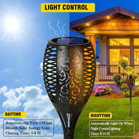 Solar LED Flame Lamp Lawn Flame Flickering Torch Light Outdoor Fire 96 LED Lights 4 Pack