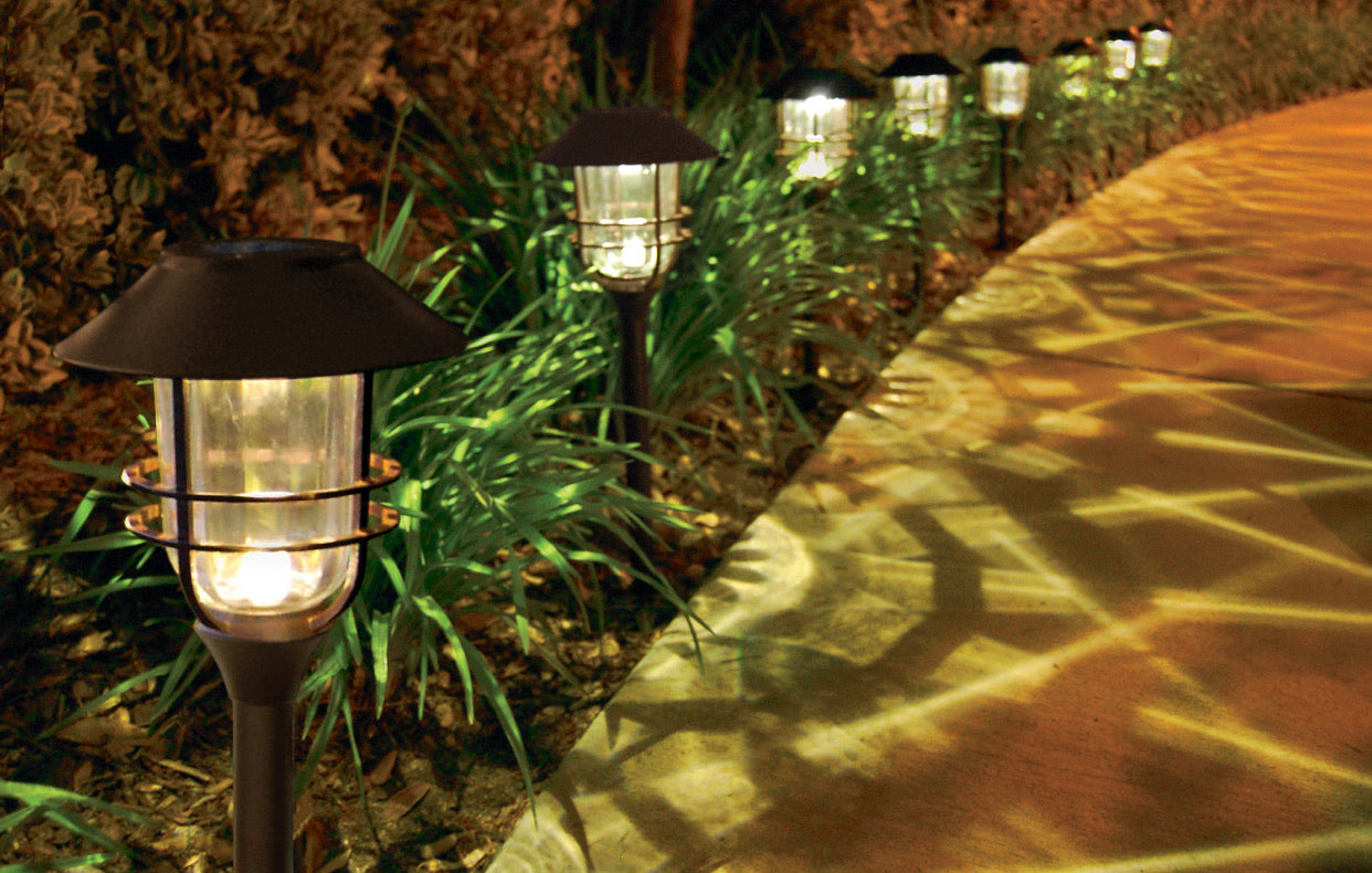 SmartYard Grill Solar LED Pathway Lights - Oil-rubbed Bronze 8 Pack