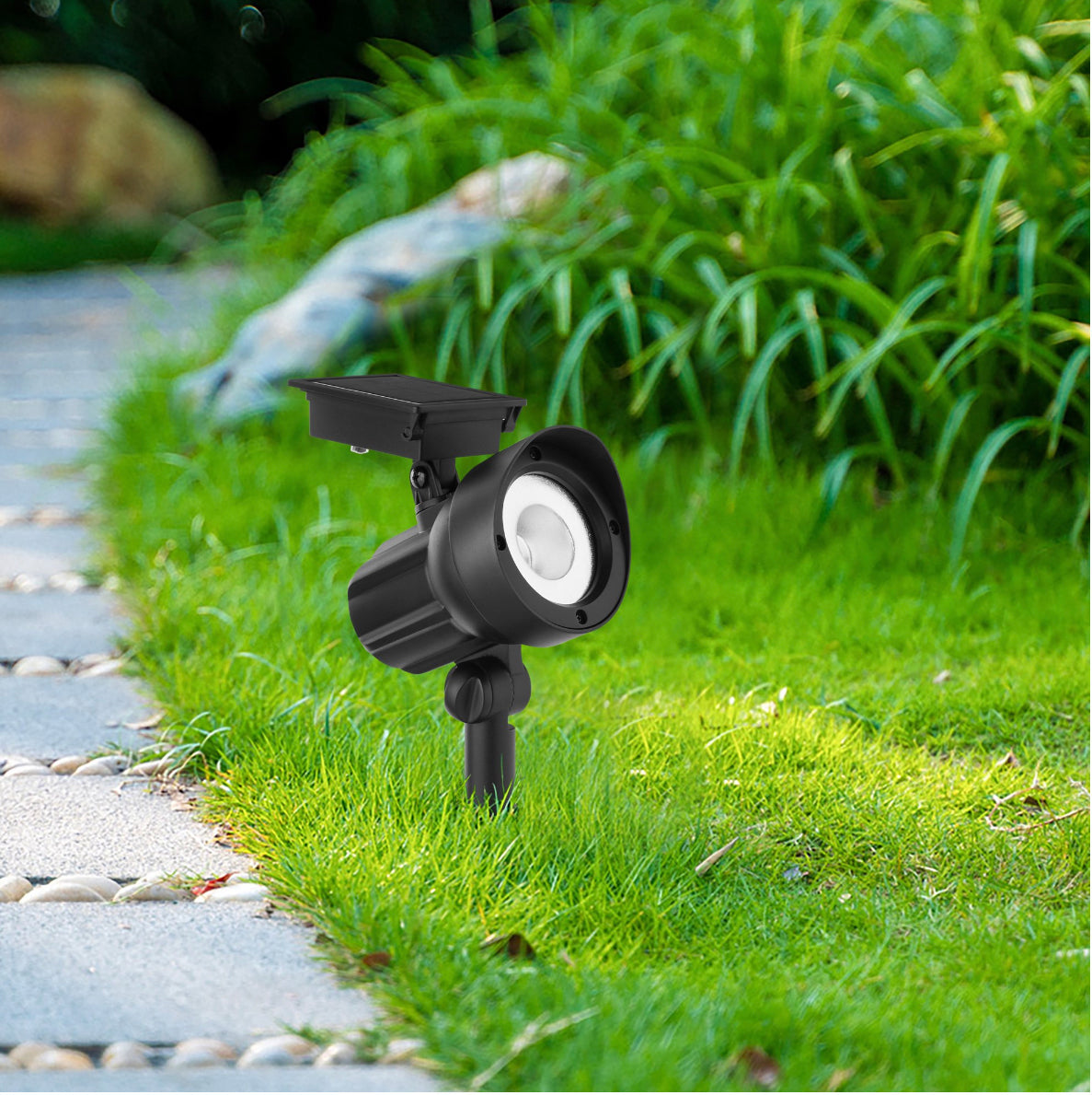 SmartYard 50 Lumen Solar Outdoor Landscape Spot Light, Black (5-Pack)