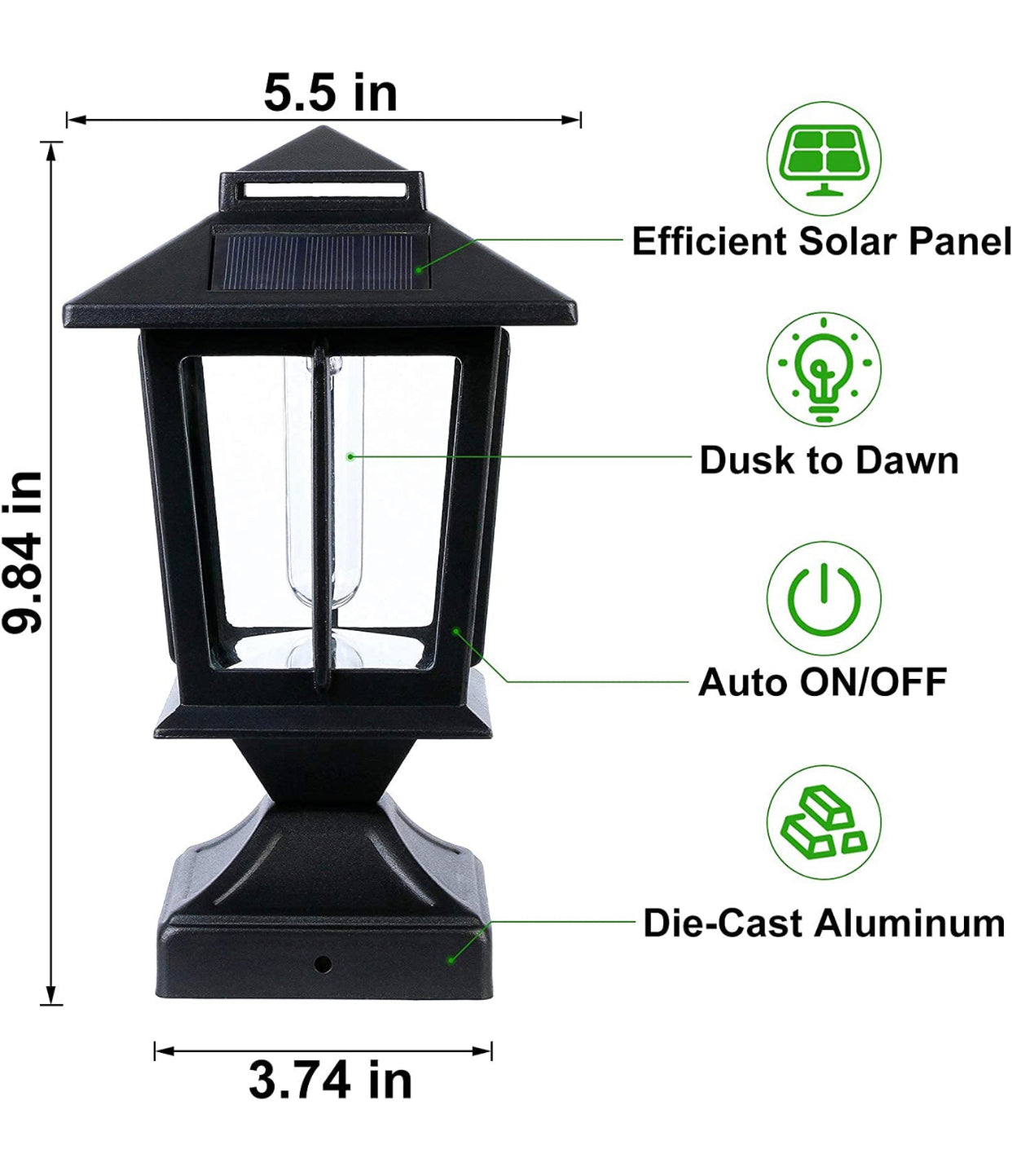 SmartYard Metal Solar Post Lights 4X4 Outdoor, Waterproof Fence Post Lights 2 Pack