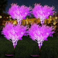 Solar Flowers Pink Rime Flower Design, Solar Powered Flowers Light Dusk to Dawn 2-Pack