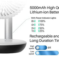 Geek Aire 7 inch 5200mAh Rechargeable Table / Portable Fan with Powerful and Quiet Brushless DC Motor