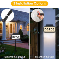 Solar Lighted House Address Numbers Sign, Solar Powered House Numbers Light