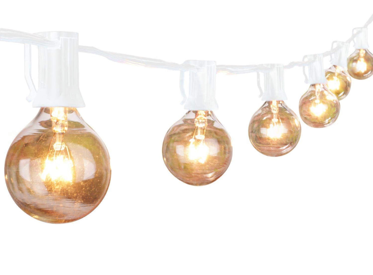 Outdoor String Light-25 Feet G40 Globe Patio Lights with 26 Edison Glass Bulbs Waterproof Connectable Hanging Light