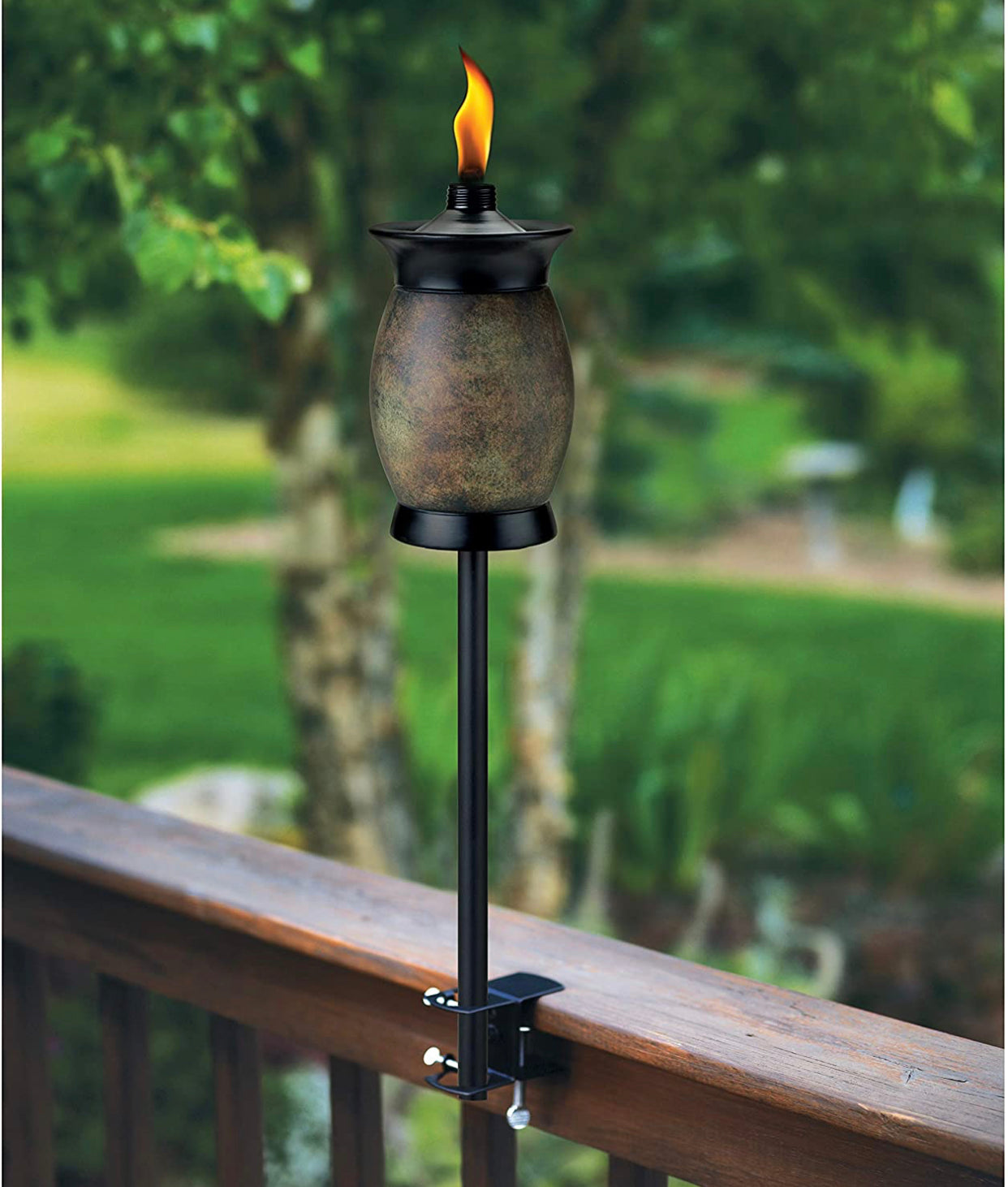 Threshold Deck Torch Clamp, Set of 2 Outdoor Pathway Lights Deck Clamp