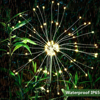 Solar Garden Lights Solar Firework Lights Solar Powered String Light with 2 Lighting Modes Twinkling and Steady-2 Pack